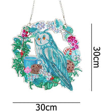 Afbeelding in Gallery-weergave laden, Diamond Painting Deurhanger 5D Uil met Bloemen