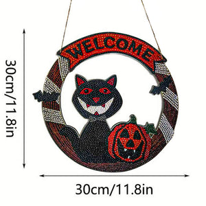Diamond Painting Deurhanger 5D Halloween Kat