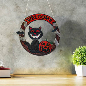 Diamond Painting Deurhanger 5D Halloween Kat