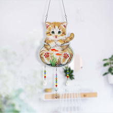 Afbeelding in Gallery-weergave laden, Auto Ophanging Diamond Painting Kat in een Aquarium
