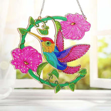 Afbeelding in Gallery-weergave laden, Diamond Painting Deurhanger 5D Kolibrie met Bloemen