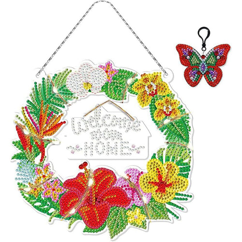 Deurhanger Diamond Painting 5D met Kroon met LED en Hanger