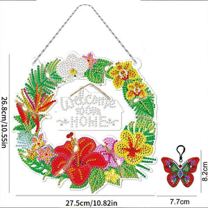 Diamond Painting Deurhanger 5D met Kroon met LED en Hanger