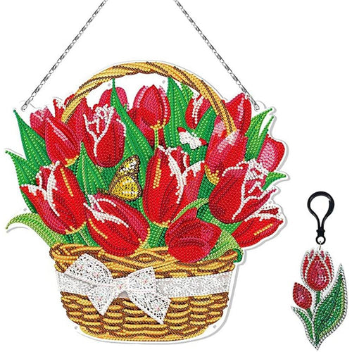 Deurhanger Diamond Painting 5D Tulpen met LED en Hanger