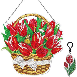 Deurhanger Diamond Painting 5D Tulpen met LED en Hanger