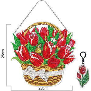 Diamond Painting Deurhanger 5D Tulpen met LED en Hanger