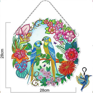 Diamond Painting Deurhanger 5D Vogels met LED en Hanger