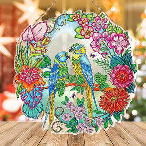 Diamond Painting Deurhanger 5D Vogels met LED en Hanger