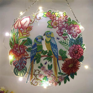 Diamond Painting Deurhanger 5D Vogels met LED en Hanger