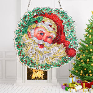 Diamond Painting Deurhanger 5D Kerstman