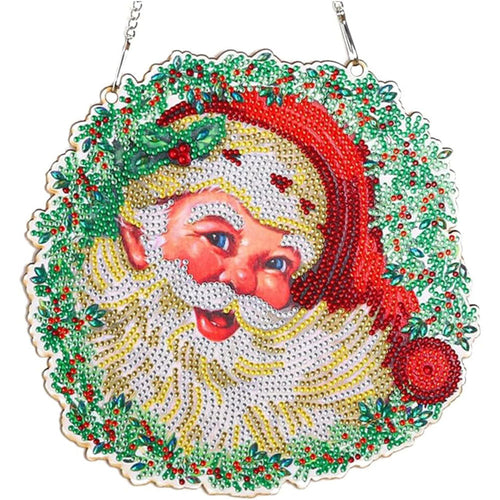 Diamond Painting Deurhanger 5D Kerstman