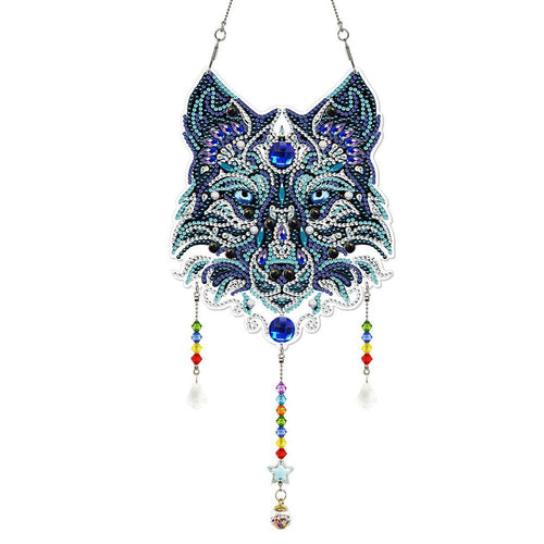 Auto-spiegelhouder Diamond Painting Wolf