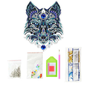 Auto-Spiegelhouder Diamond Painting Wolf