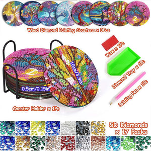 Onderzetter Diamond Painting 5D met Levensboom