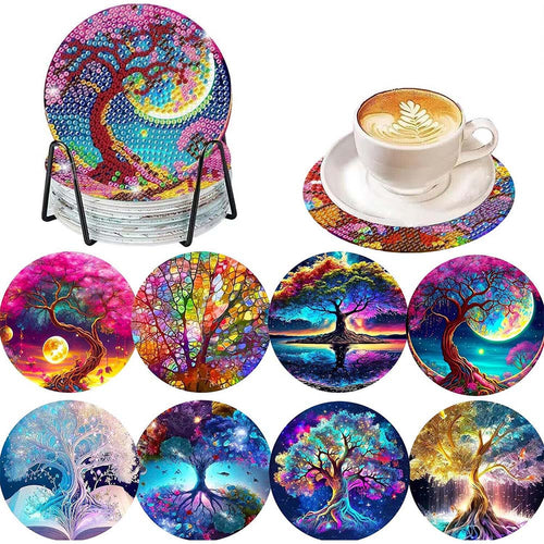 Onderzetter Diamond Painting 5D met Levensboom