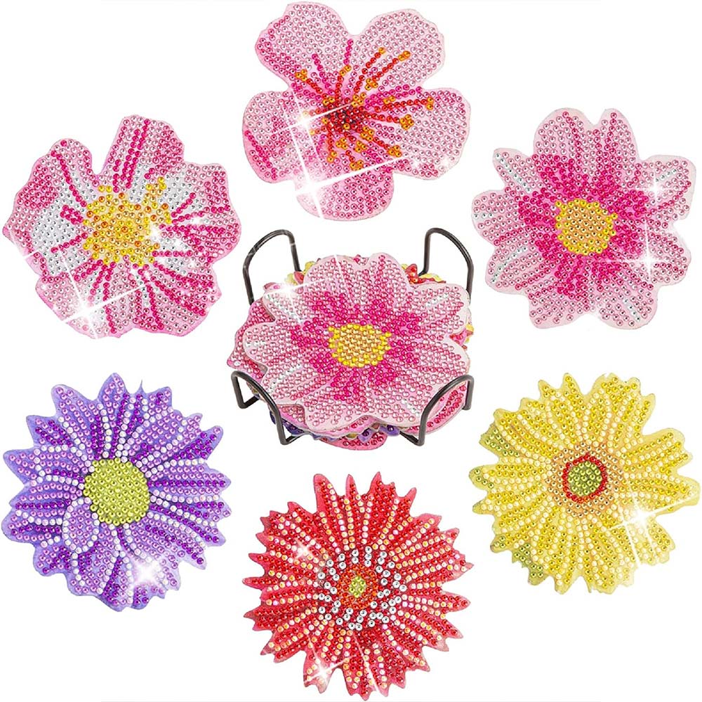 Onderzetter Diamond Painting 5D Bloemen