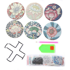 Diamond Painting Onderzetter 5D met Bloemen