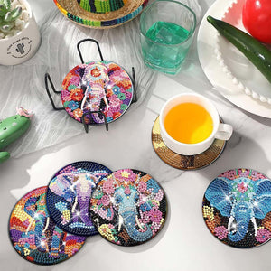 Onderzetter Diamond Painting 5D Olifanten