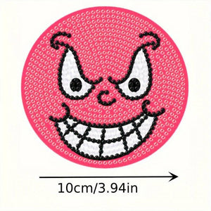 Onderzetter Diamond Painting 5D Emoji 8 Stuks