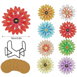 Onderzetter Diamond Painting 5D Kleurrijke Bloemen