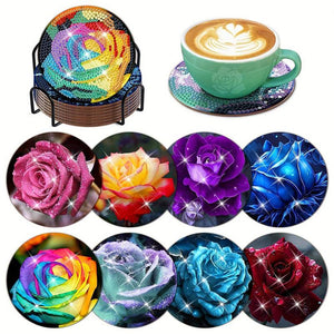 Onderzetter Diamond Painting 5D Gekleurde Rozen