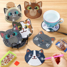 Afbeelding in Gallery-weergave laden, Onderzetter Diamond Painting 5D Katten Set van 10 Stuks