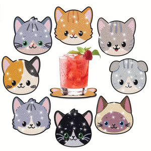 Onderzetter Diamond Painting 5D Katten