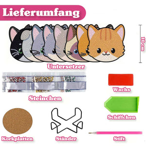 Diamond Painting Onderzetter 5D Katten