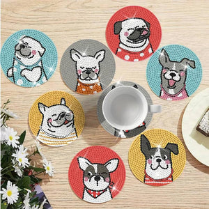 Onderzetter Diamond Painting 5D met Gelukkige Honden