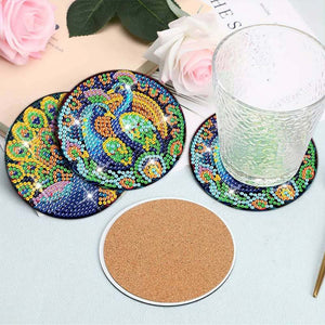 Onderzetter Diamond Painting 5D met Pauw