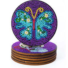 Afbeelding in Gallery-weergave laden, Onderzetter Diamond Painting 5D Paarse Vlinders