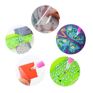 Onderzetter Diamond Painting 5D Paarse Vlinders