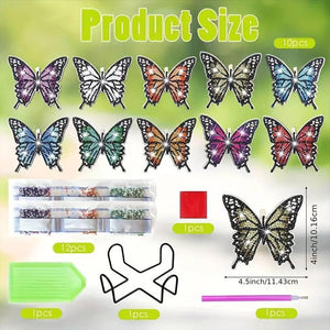 Onderzetter Diamond Painting 5D Vlinders Set van 10 Stuks