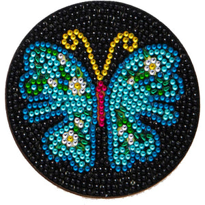 Onderzetter Diamond Painting 5D Zwarte Vlinders