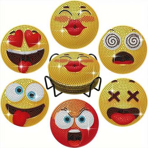 Onderzetter Diamond Painting 5D Emoji