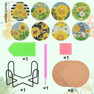 Onderzetter Diamond Painting 5D met Zonnebloemen