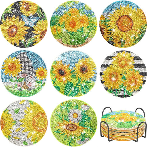 Onderzetter Diamond Painting 5D met Zonnebloemen