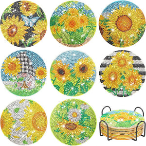 Onderzetter Diamond Painting 5D met Zonnebloemen
