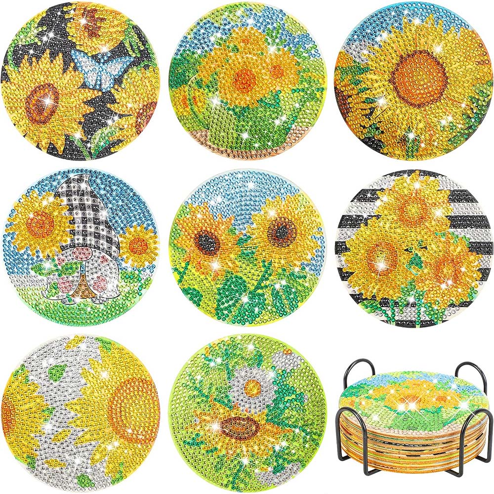 Onderzetter Diamond Painting 5D met Zonnebloemen