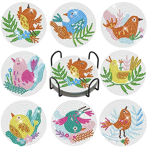 Diamond Painting Onderzetter 5D met Vogels