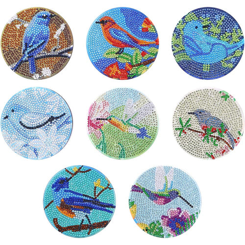 Onderzetter Diamond Painting 5D Vogels