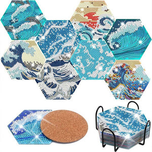 Diamond Painting Onderzetter 5D Watergolven
