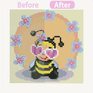 Diamond Painting Bij voor Kinderen met Fotolijst
