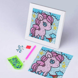 Diamond Painting 5D Kinderen Eenhoorn met Fotolijst