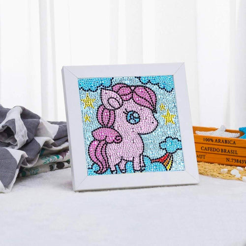 Diamond Painting 5D Kinderen Eenhoorn met Fotolijst