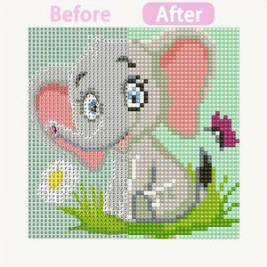 Diamond Painting 5D Kinderen Olifant met Fotolijst