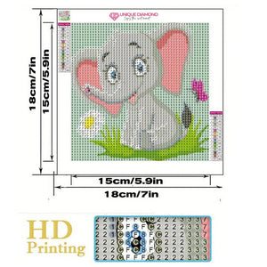 Diamond Painting 5D Kinderen Olifant met Fotolijst