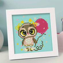Afbeelding in Gallery-weergave laden, Diamond Painting 5D Kinderen Uil met Fotolijst