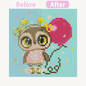 Diamond Painting 5D Kinderen Uil met Fotolijst