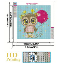 Afbeelding in Gallery-weergave laden, Diamond Painting 5D Kinderen Uil met Fotolijst